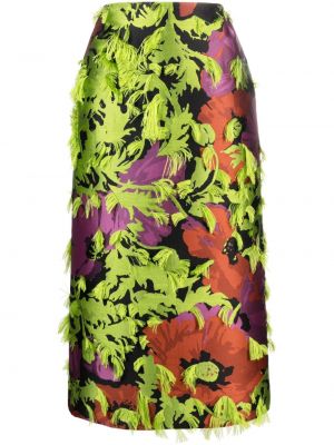 Jacquard midi suknja s cvjetnim printom La Doublej