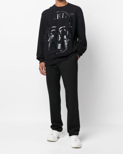 Sweatshirt mit rundhalsausschnitt mit print Philipp Plein schwarz