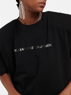 Džerzej bavlnené tričko Alexandre Vauthier čierna