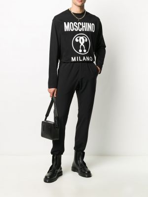 Camiseta de manga larga manga larga Moschino negro