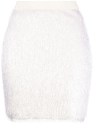 Vlněné mini sukně s kožíškem Gemy Maalouf bílé