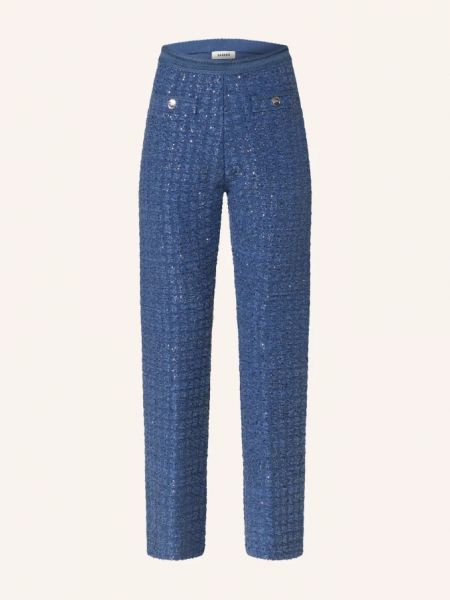 Трикотажные брюки с пайетками Sandro синие