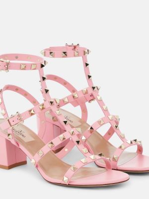 Sandali di pelle Valentino Garavani rosa