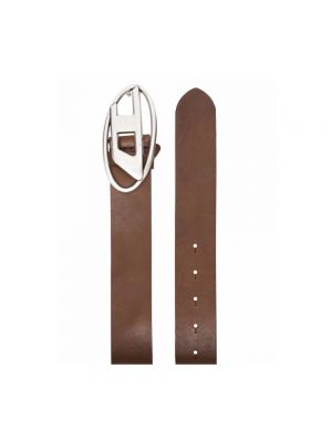 Cinturón de cuero con hebilla Diesel marrón