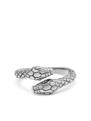 Inel cu model piele de șarpe Nialaya Jewelry argintiu
