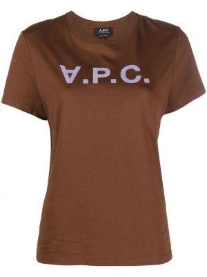 T-shirt con stampa A.p.c. marrone