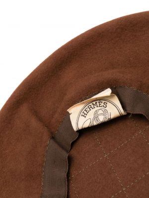 Zomšinis beretė su plunksnomis Hermès ruda
