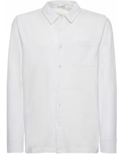 Памучна риза от джърси James Perse бяло