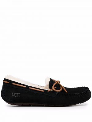 Papuci de casă din piele de căprioară Ugg negru