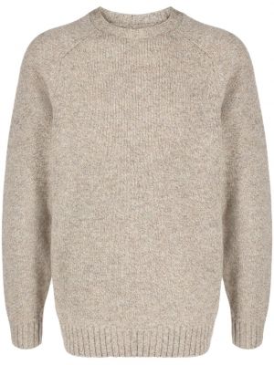 Sweter wełniany z okrągłym dekoltem Filson beżowy