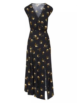 Платье миди в цветочек с принтом Veronica Beard черный