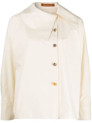 Ασύμμετρη βαμβακερή μπλούζα Rejina Pyo λευκό