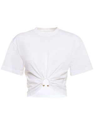 Camiseta de algodón Rabanne blanco