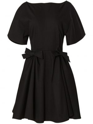 Koktejlové šaty s mašlí Carolina Herrera černé