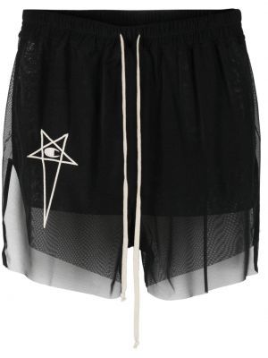 Transparente shorts mit stickerei Rick Owens X Champion schwarz