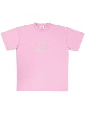Tricou din bumbac Balenciaga roz