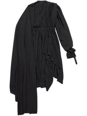 Asimetrična midi obleka Balenciaga črna