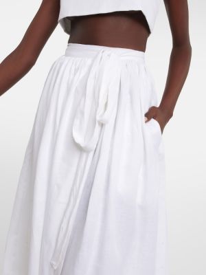 Ľanová dlhá sukňa Asceno biela