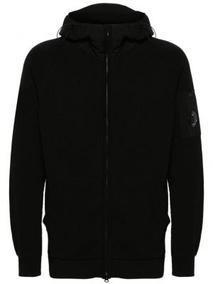 Pletena hoodie s kapuljačom C.p. Company crna