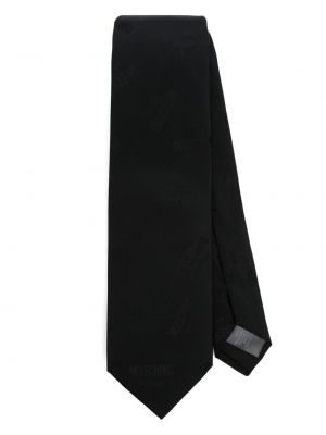 Krawat żakardowy Moschino czarny