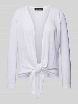 Dzianinowa kurtka z wiskozy w jednolitym kolorze Lauren Ralph Lauren biała
