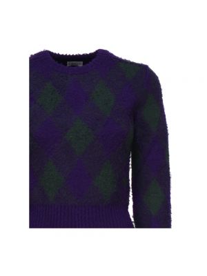 Sweter z wzorem argyle Burberry niebieski