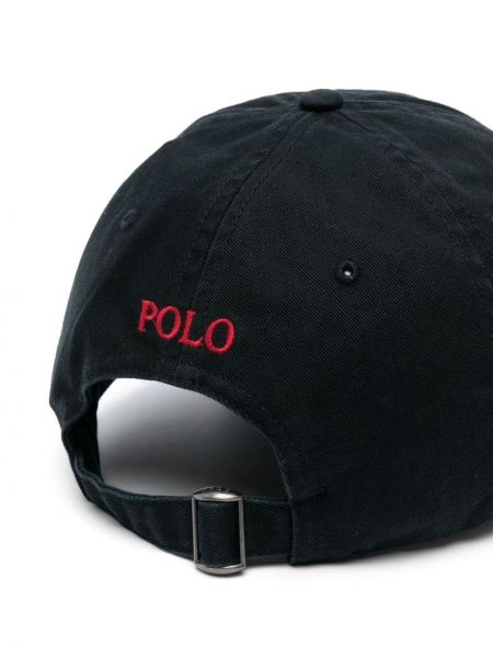 Pūkinė siuvinėtas kepurė su snapeliu su sagomis Polo Ralph Lauren