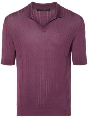 Svilena polo majica Tagliatore vijolična