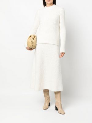 Pletené kašmírové hedvábné sukně Gabriela Hearst bílé