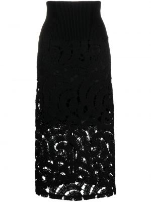 Čipkovaná midi sukňa Fabiana Filippi čierna