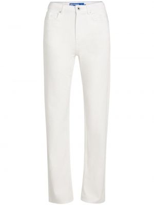 Straight fit džíny s vysokým pasem Karl Lagerfeld Jeans bílé