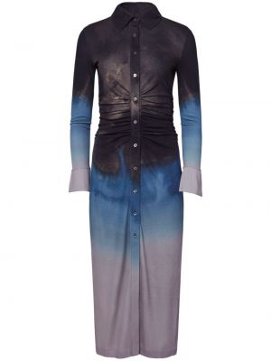 Midi haljina s printom tie-dye Altuzarra plava