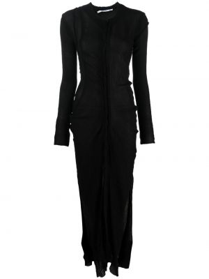 Dolga obleka z draperijo Talia Byre črna