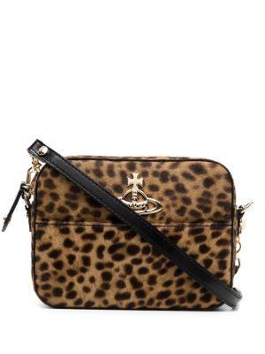 Leopard trykt skuldervesker Vivienne Westwood brun