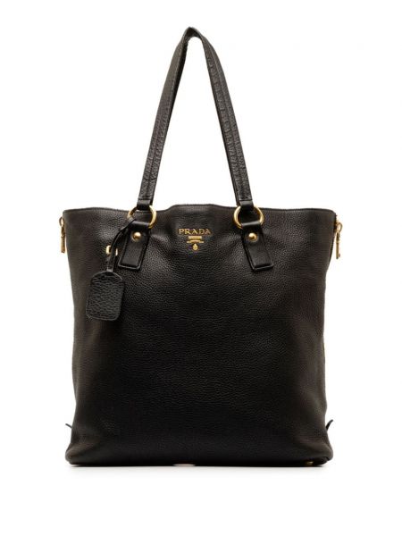 Τσάντα shopper με φερμουάρ Prada Pre-owned μαύρο