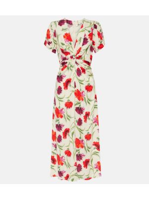 Kvetinové midi šaty Diane Von Furstenberg červená