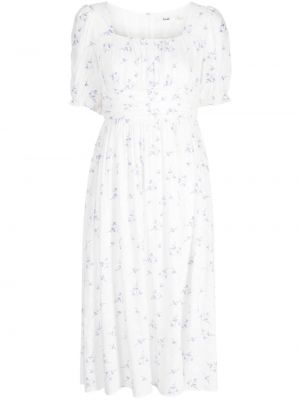 Sukienka midi w kwiatki z nadrukiem B+ab biała