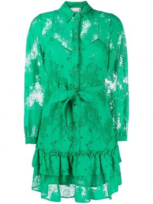 Mežģīņu caurspīdīgs kleita Liu Jo zaļš