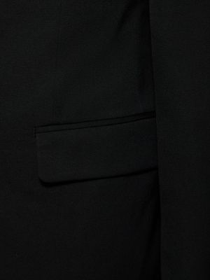 Vlněná péřová bunda s knoflíky Yohji Yamamoto černá