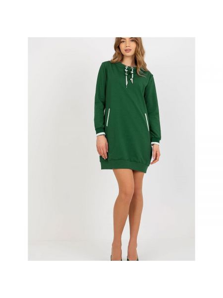 Mini šaty s kapsami Fashionhunters zelené