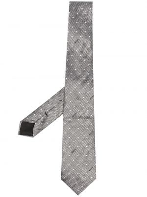 Corbata con bordado Moschino gris