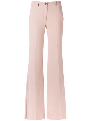 Bavlněné rovné kalhoty Roberto Cavalli růžové