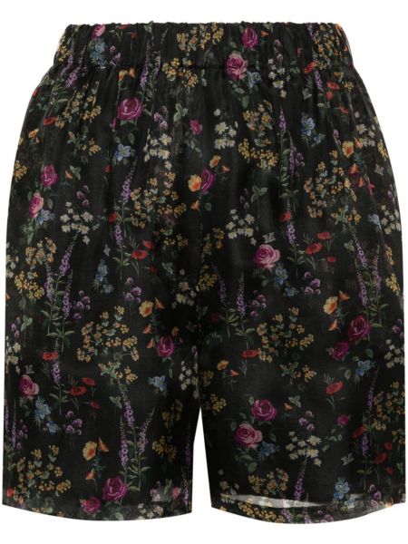 Pantaloni scurți cu model floral cu imagine Max Mara negru