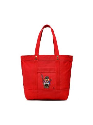 Τσάντα shopper Polo Ralph Lauren κόκκινο