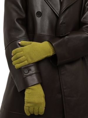 Шерстяные перчатки Rick Owens зеленые
