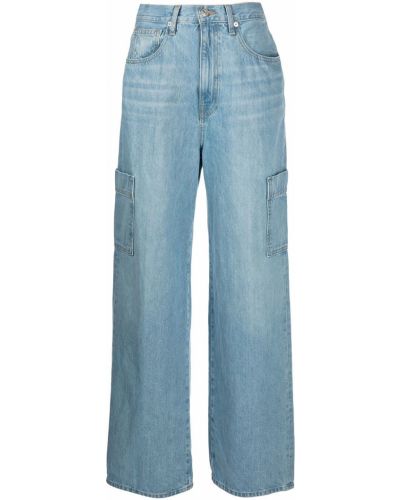 Høy midje straight jeans Frame blå