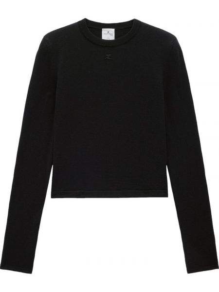 Шерстяной свитер Courrèges черный