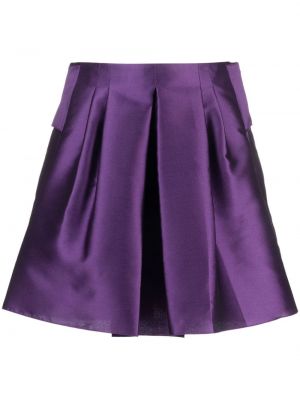 Plisirane satenaste kratke hlače z lokom Alberta Ferretti vijolična