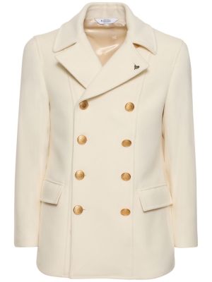Gyapjú kabát Bottega Martinese fehér