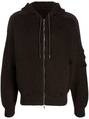 Strick hoodie mit reißverschluss Jacquemus braun